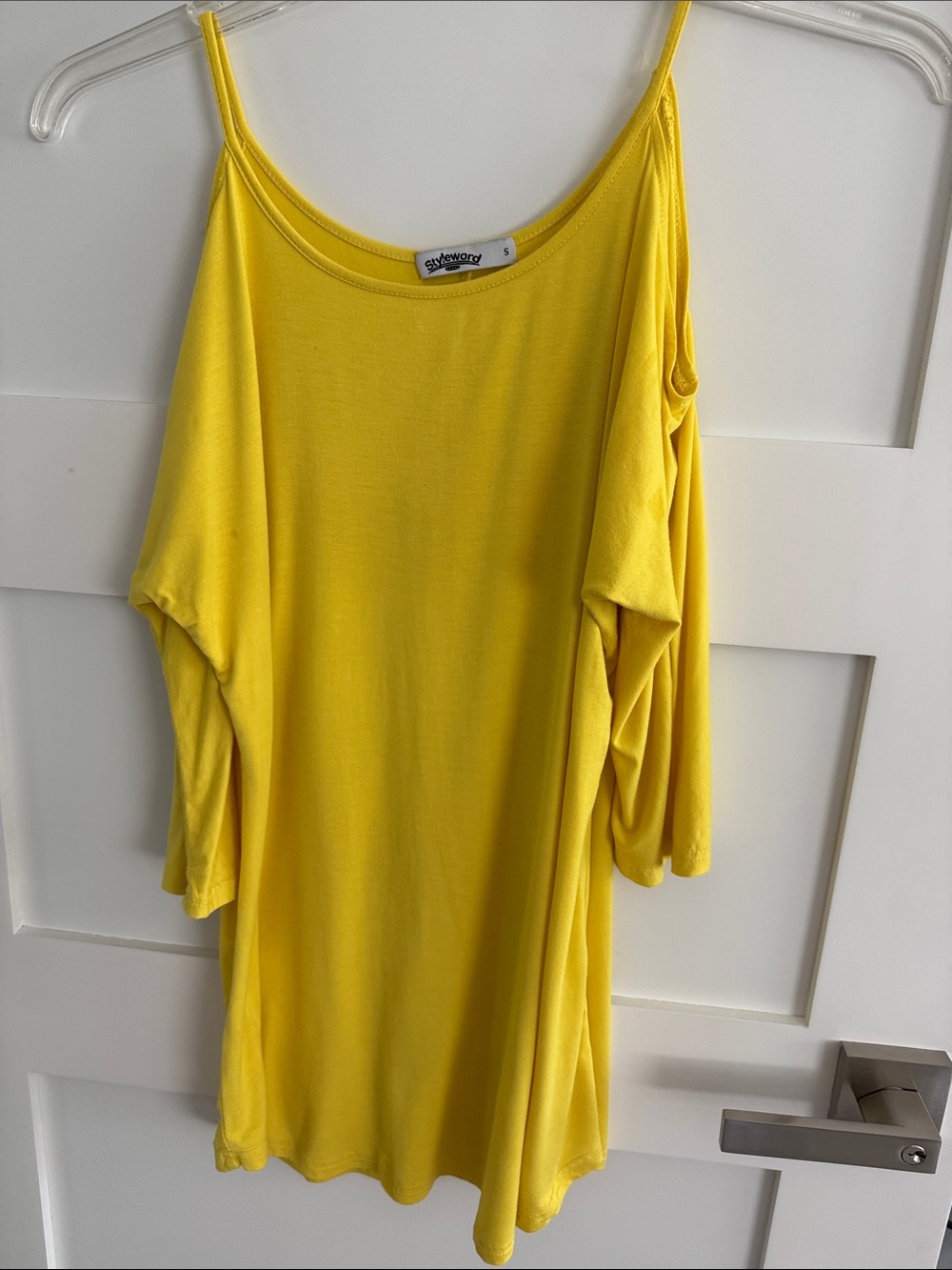 Yellow Cold-Shoulder Tank Top